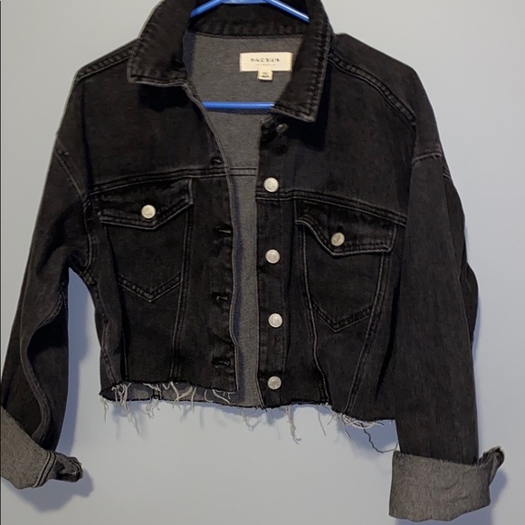 black denim cutoff jacket